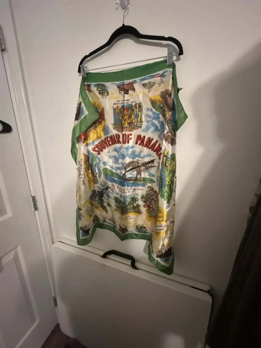 Vintage Souvenir of Panama Silk Scarf